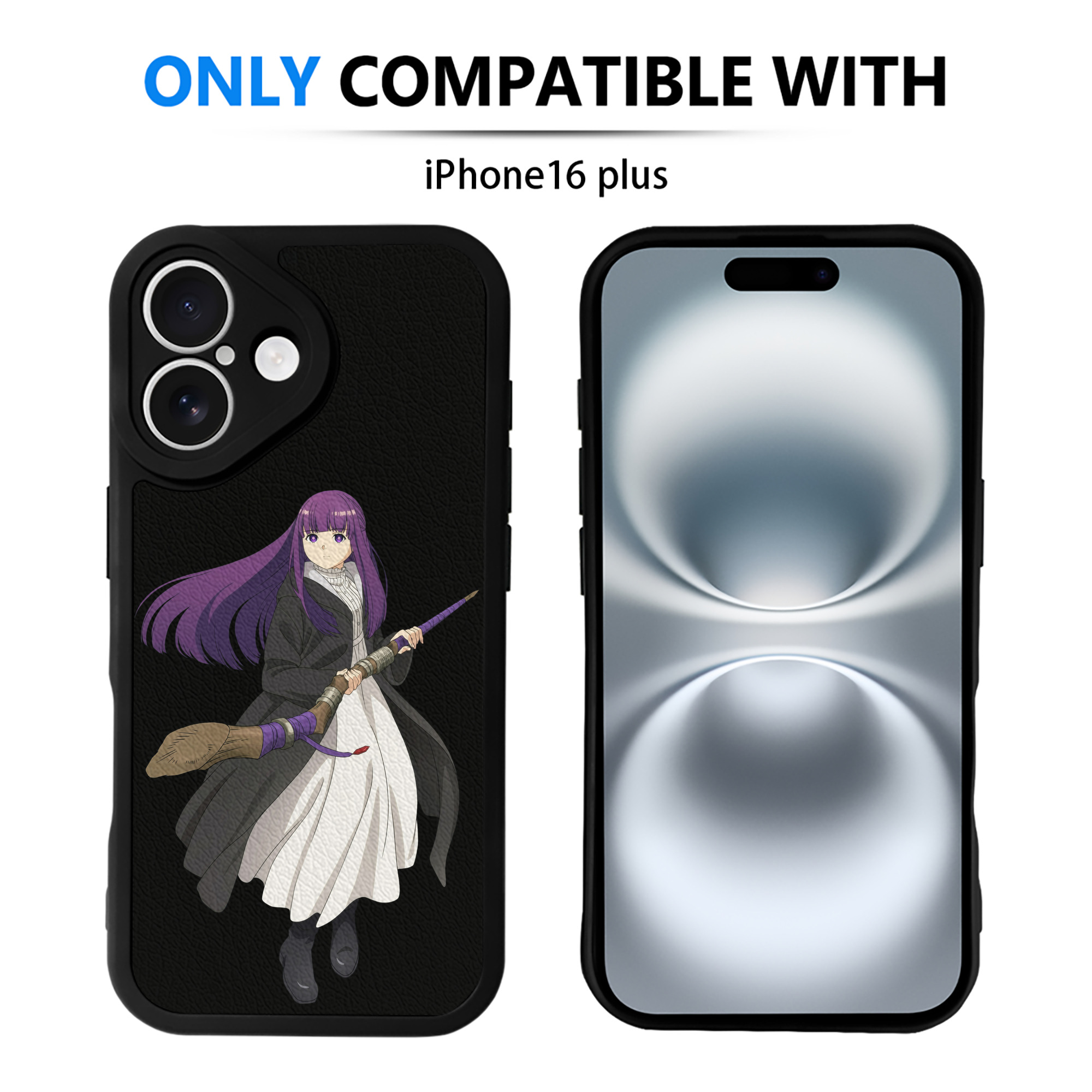 （画像用） 葬送のフリーレン Frieren 【iPhone 16シリーズ対応】シリコンスマホケース（レザー調） 材質：シリコン
